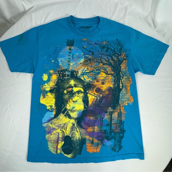 JEM Men’s Eclectic Print Vintage Short Sleeve Tee - Picture 1 of 5